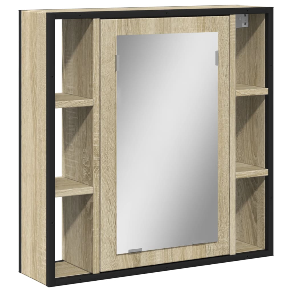 Καθρέφτης Μπάνιου Ντουλάπι Sonoma Δρυς 60x16x60 εκ. Επεξ. Ξύλο