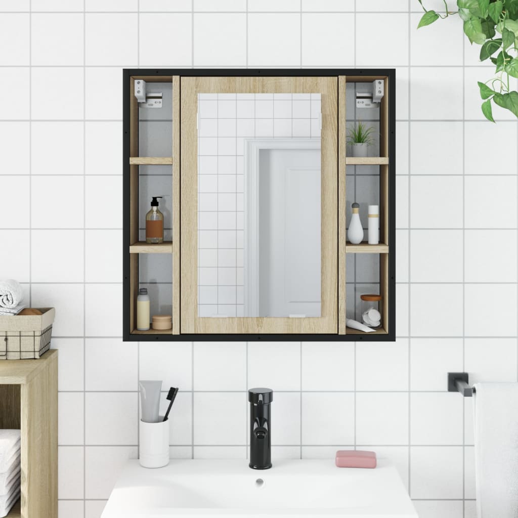 Καθρέφτης Μπάνιου Ντουλάπι Sonoma Δρυς 60x16x60 εκ. Επεξ. Ξύλο