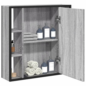 Καθρέφτης Μπάνιου Ντουλάπι Γκρι Sonoma 60x16x60 εκ Επεξ. Ξύλο - Pakobazaar