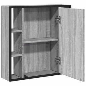 Καθρέφτης Μπάνιου Ντουλάπι Γκρι Sonoma 60x16x60 εκ Επεξ. Ξύλο - Pakobazaar