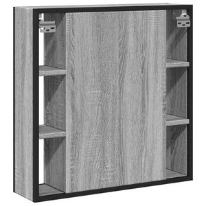 Καθρέφτης Μπάνιου Ντουλάπι Γκρι Sonoma 60x16x60 εκ Επεξ. Ξύλο - Pakobazaar