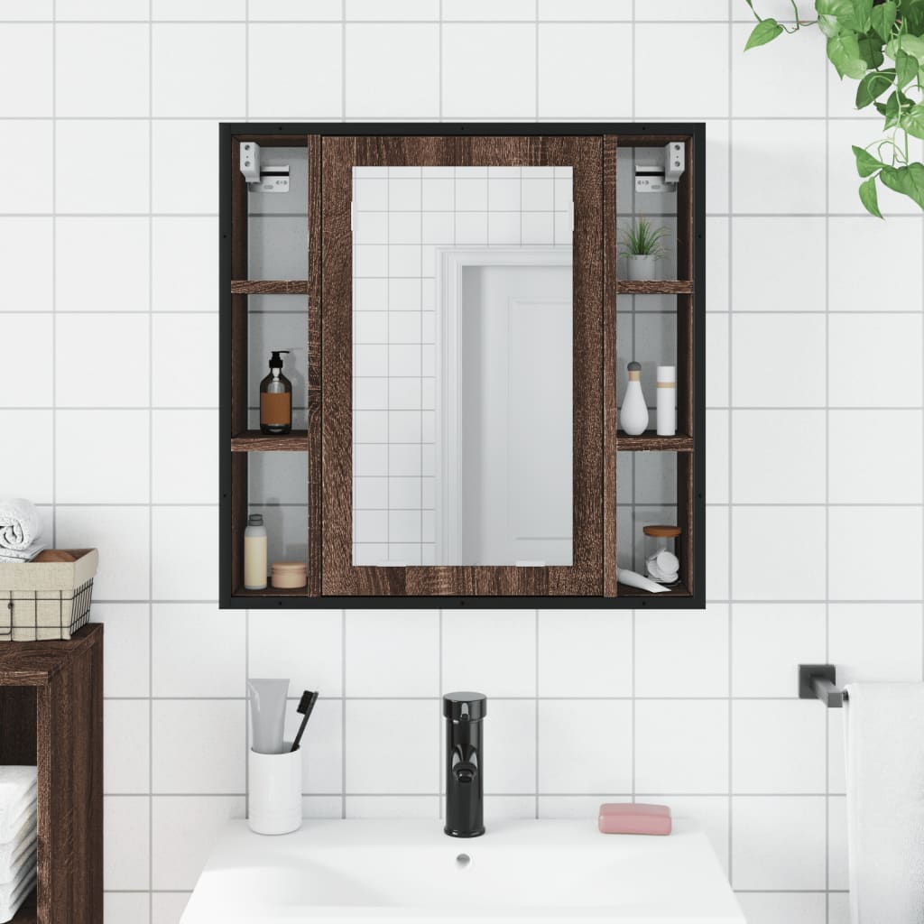 Καφθέφτης Μπάνιου Ντουλάπι Καφέ Δρυς 60x16x60 εκ. Επεξεργ. Ξύλο