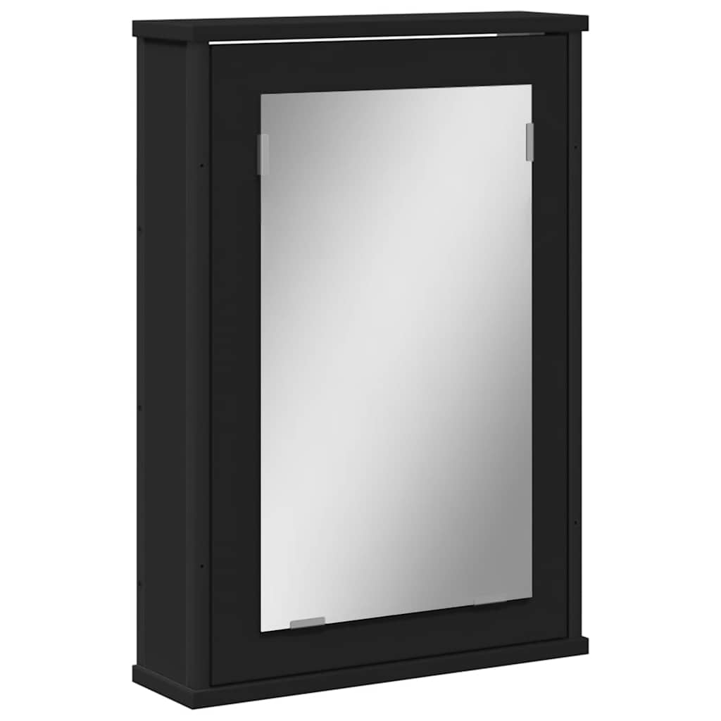 Καθρέφτης Μπάνιου με Ντουλάπι Μαύρος 42x12x60 εκ. Επεξ. Ξύλο