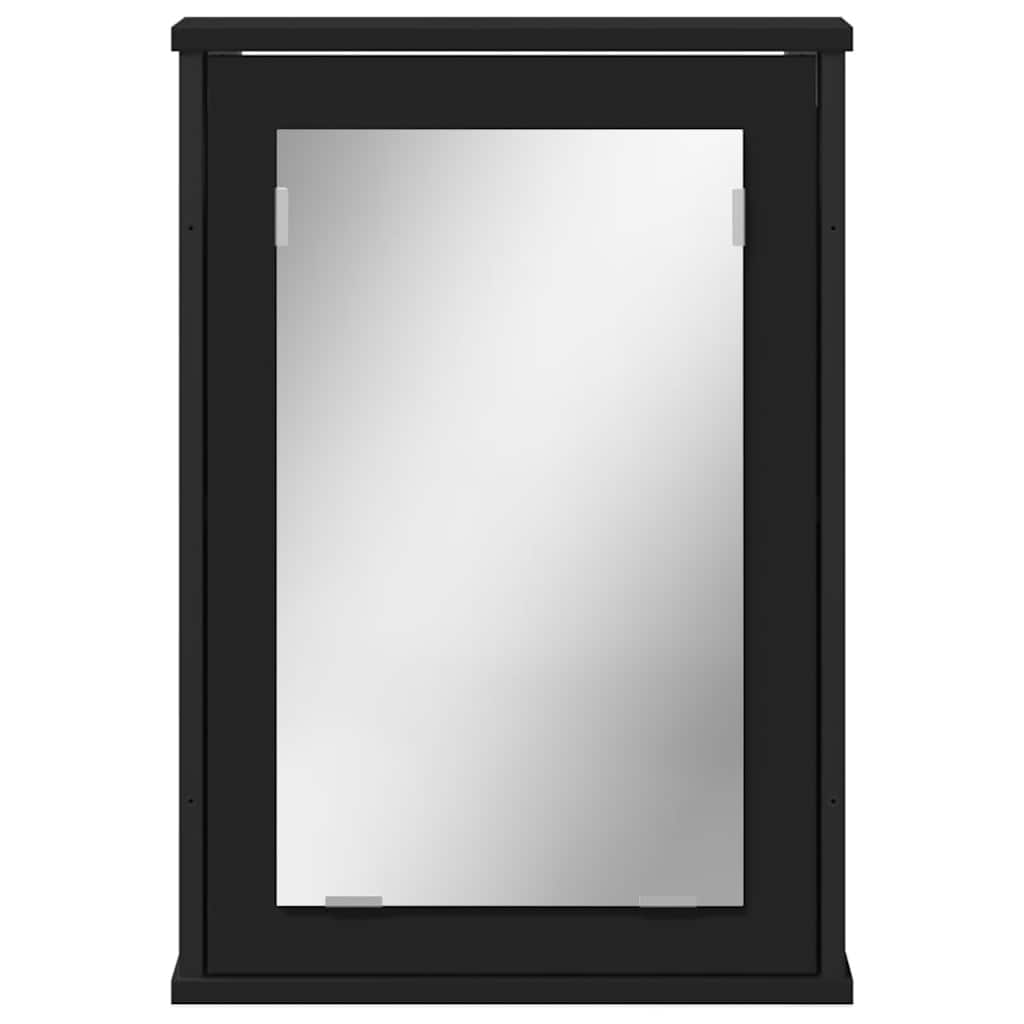 Καθρέφτης Μπάνιου με Ντουλάπι Μαύρος 42x12x60 εκ. Επεξ. Ξύλο