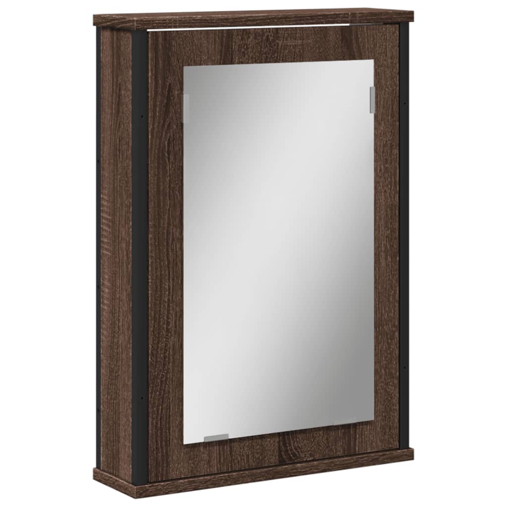 Καθρέφτης Μπάνιου Ντουλάπι Καφέ Δρυς 42x12x60 εκ. Επεξεργ. Ξύλο - Pakobazaar
