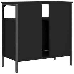 Ντουλάπι Νιπτήρα Μπάνιου Μαύρο 60x30x60 εκ. Επεξεργασμένο Ξύλο - Pakobazaar
