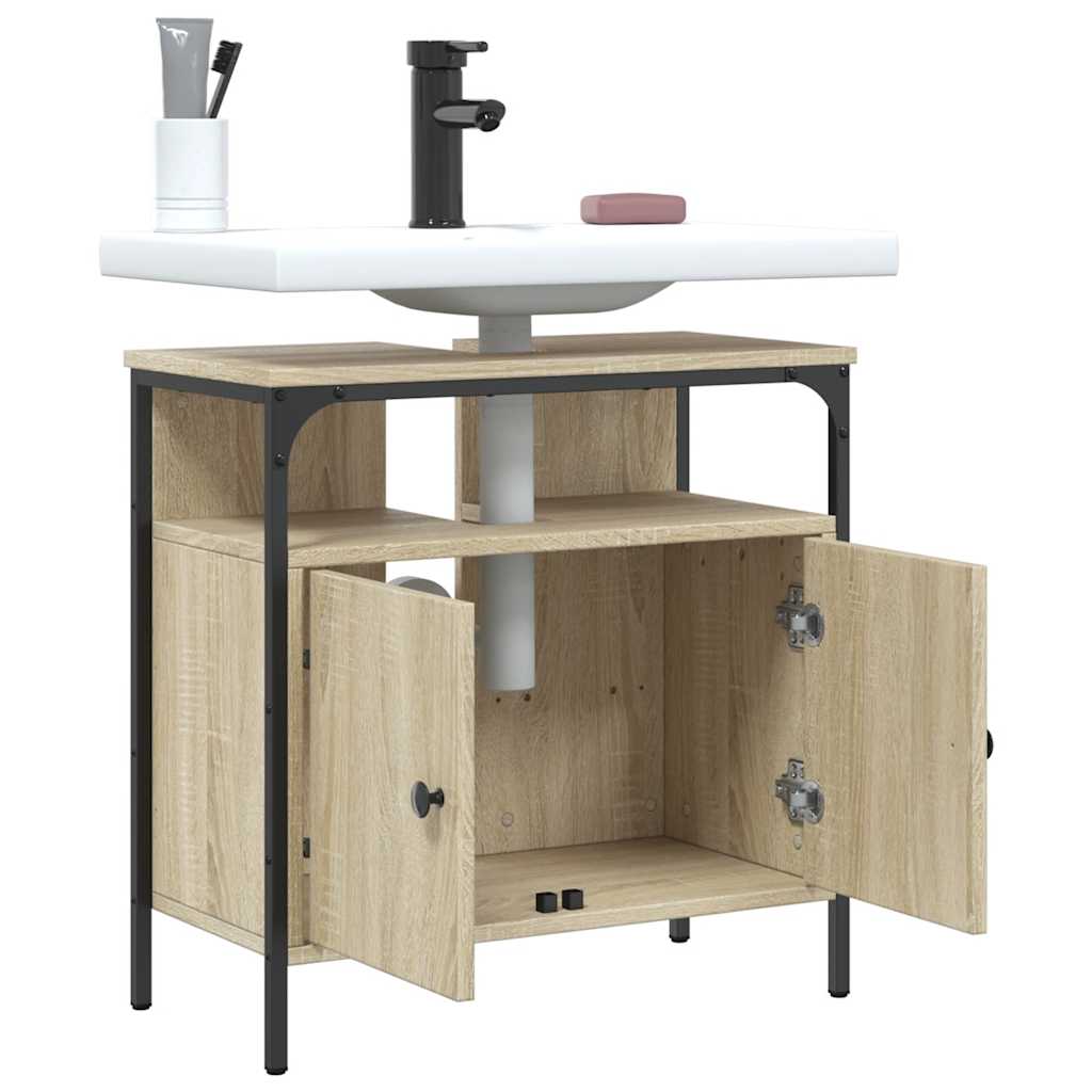 Ντουλάπι Νιπτήρα Μπάνιου Sonoma Δρυς 60x30x60 εκ. Επεξ. Ξύλο