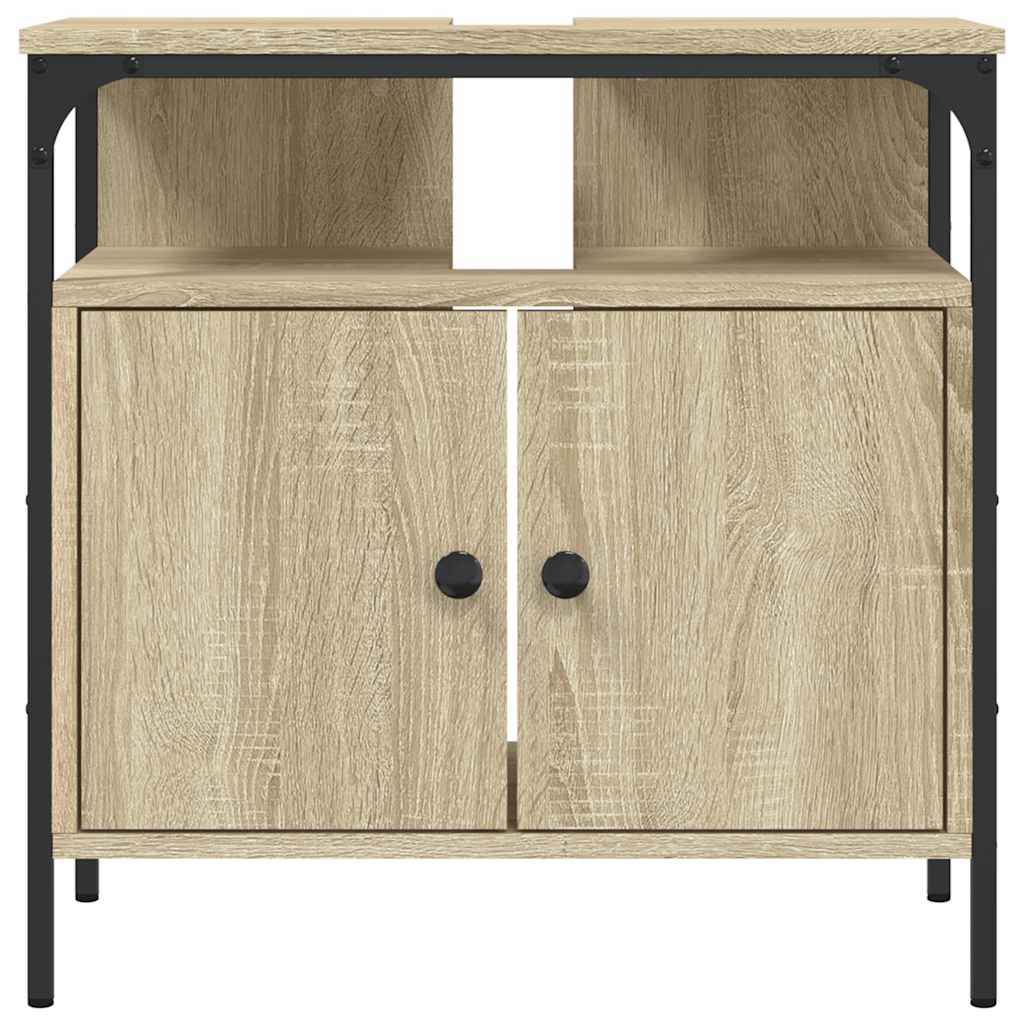 Ντουλάπι Νιπτήρα Μπάνιου Sonoma Δρυς 60x30x60 εκ. Επεξ. Ξύλο
