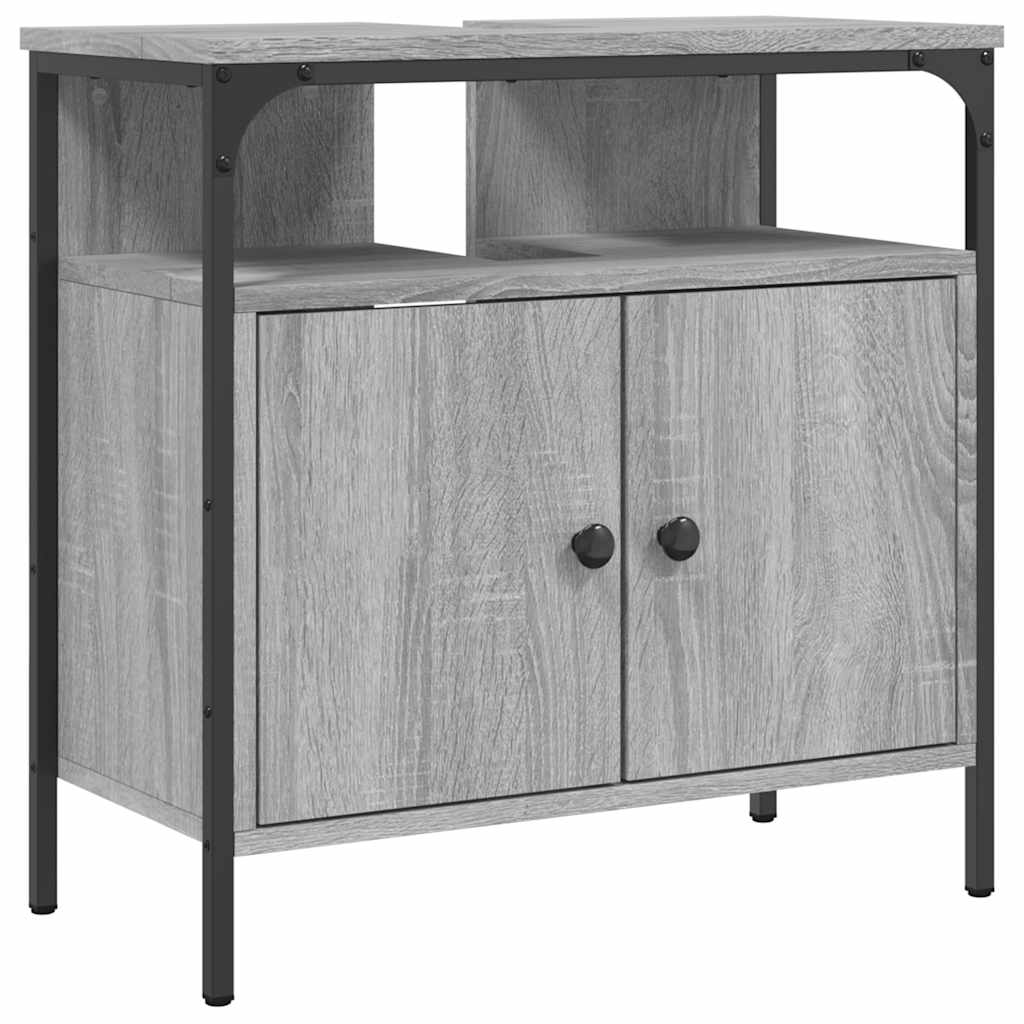 Ντουλάπι Νιπτήρα Μπάνιου Γκρι Sonoma 60x30x60 εκ. Επεξ. Ξύλο