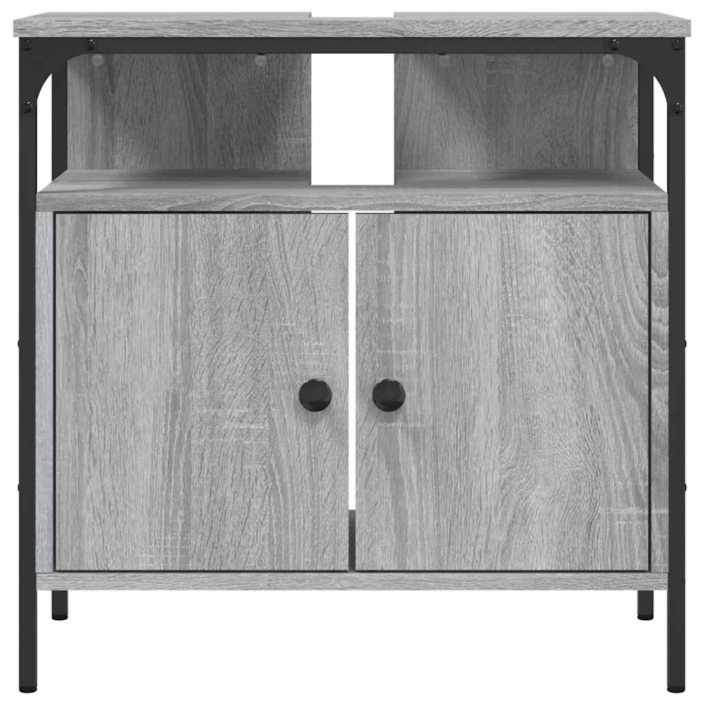 Ντουλάπι Νιπτήρα Μπάνιου Γκρι Sonoma 60x30x60 εκ. Επεξ. Ξύλο