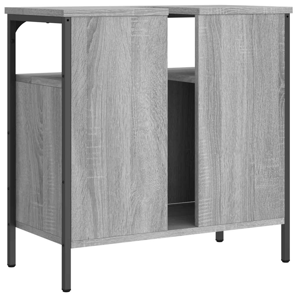 Ντουλάπι Νιπτήρα Μπάνιου Γκρι Sonoma 60x30x60 εκ. Επεξ. Ξύλο