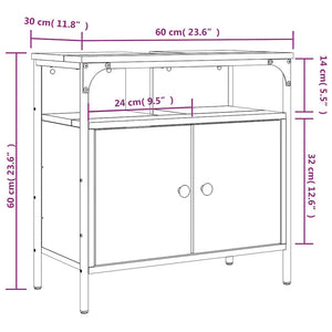 Ντουλάπι Νιπτήρα Μπάνιου Καφέ Δρυς 60x30x60 εκ. Επεξ. Ξύλο
