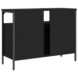 Ντουλάπι Νιπτήρα Μπάνιου Μαύρο 80x30x60 εκ. Επεξεργασμένο Ξύλο - Pakobazaar