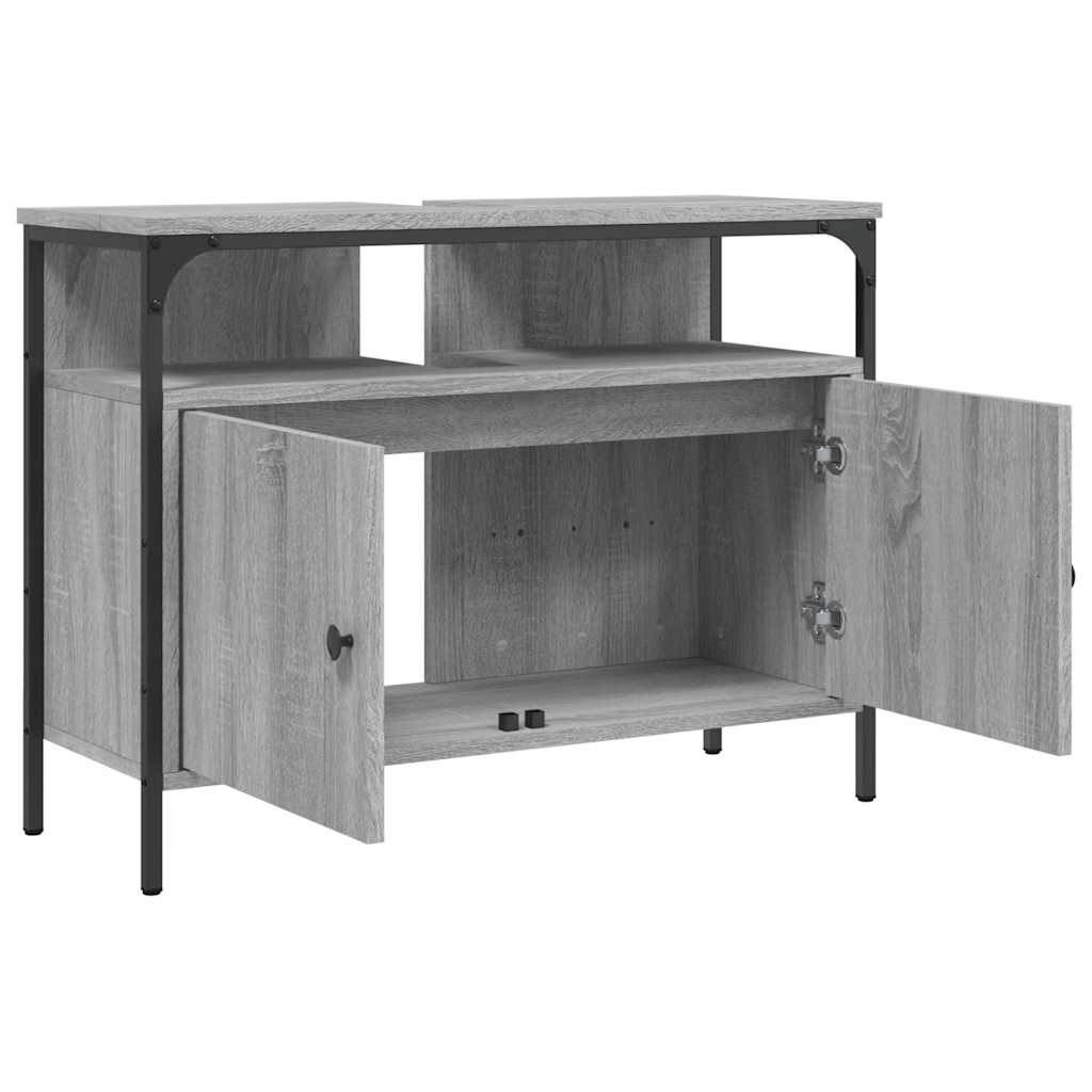 Ντουλάπι Νιπτήρα Μπάνιου Γκρι Sonoma 80x30x60 εκ. Επεξ. Ξύλο - Pakobazaar
