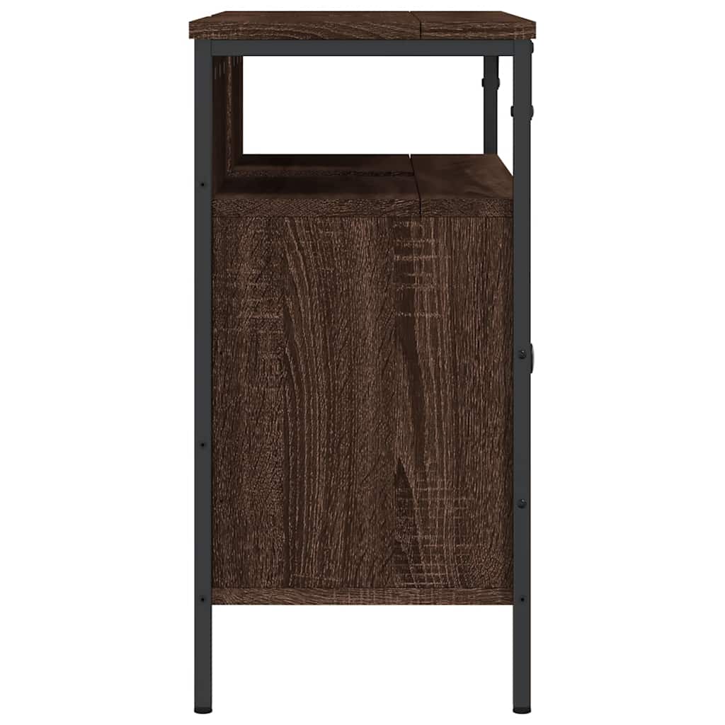 Ντουλάπι Νιπτήρα Μπάνιου Καφέ Δρυς 80x30x60 εκ. Επεξ. Ξύλο