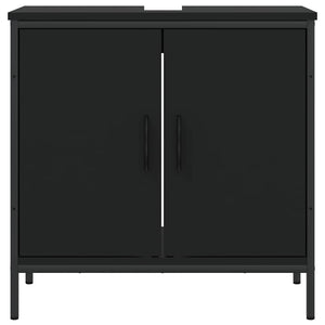 Ντουλάπι Νιπτήρα Μπάνιου Μαύρο 60x30x60 εκ. Επεξεργασμένο Ξύλο - Pakobazaar