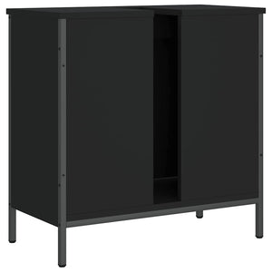 Ντουλάπι Νιπτήρα Μπάνιου Μαύρο 60x30x60 εκ. Επεξεργασμένο Ξύλο - Pakobazaar