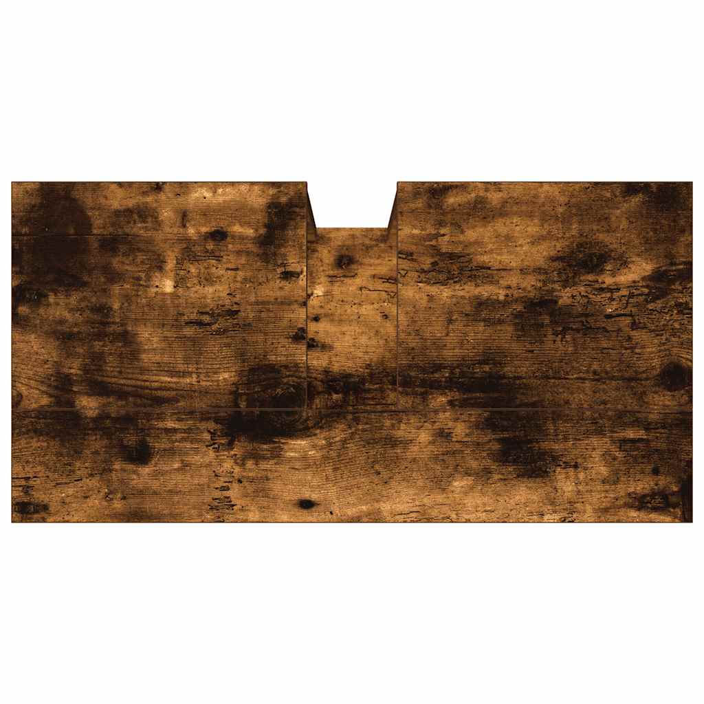 Ντουλάπι Νιπτήρα Μπάνιου Καπνιστή Δρυς 60x30x60 εκ. Επεξ. Ξύλο - Pakobazaar