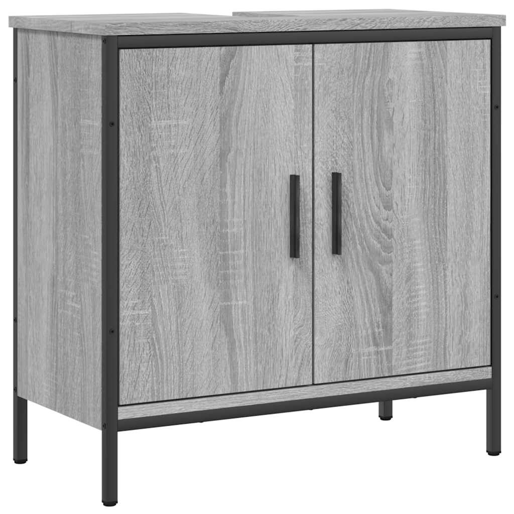 Ντουλάπι Νιπτήρα Μπάνιου Γκρι Sonoma 60x30x60 εκ. Επεξ. Ξύλο