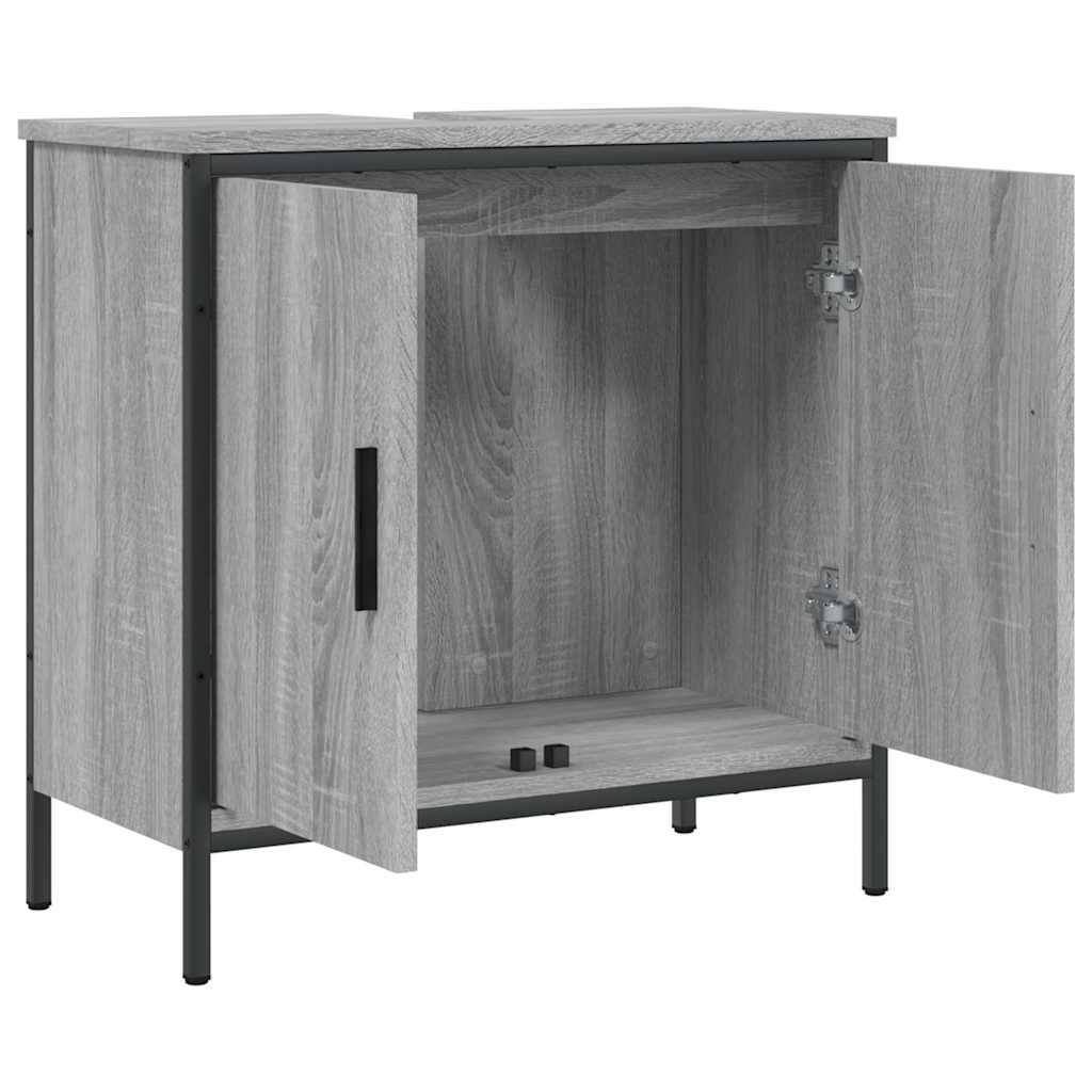 Ντουλάπι Νιπτήρα Μπάνιου Γκρι Sonoma 60x30x60 εκ. Επεξ. Ξύλο