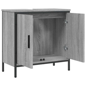 Ντουλάπι Νιπτήρα Μπάνιου Γκρι Sonoma 60x30x60 εκ. Επεξ. Ξύλο