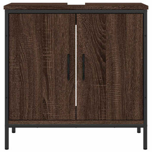 Ντουλάπι Νιπτήρα Μπάνιου Καφέ Δρυς 60x30x60 εκ. Επεξ. Ξύλο