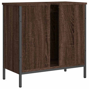 Ντουλάπι Νιπτήρα Μπάνιου Καφέ Δρυς 60x30x60 εκ. Επεξ. Ξύλο