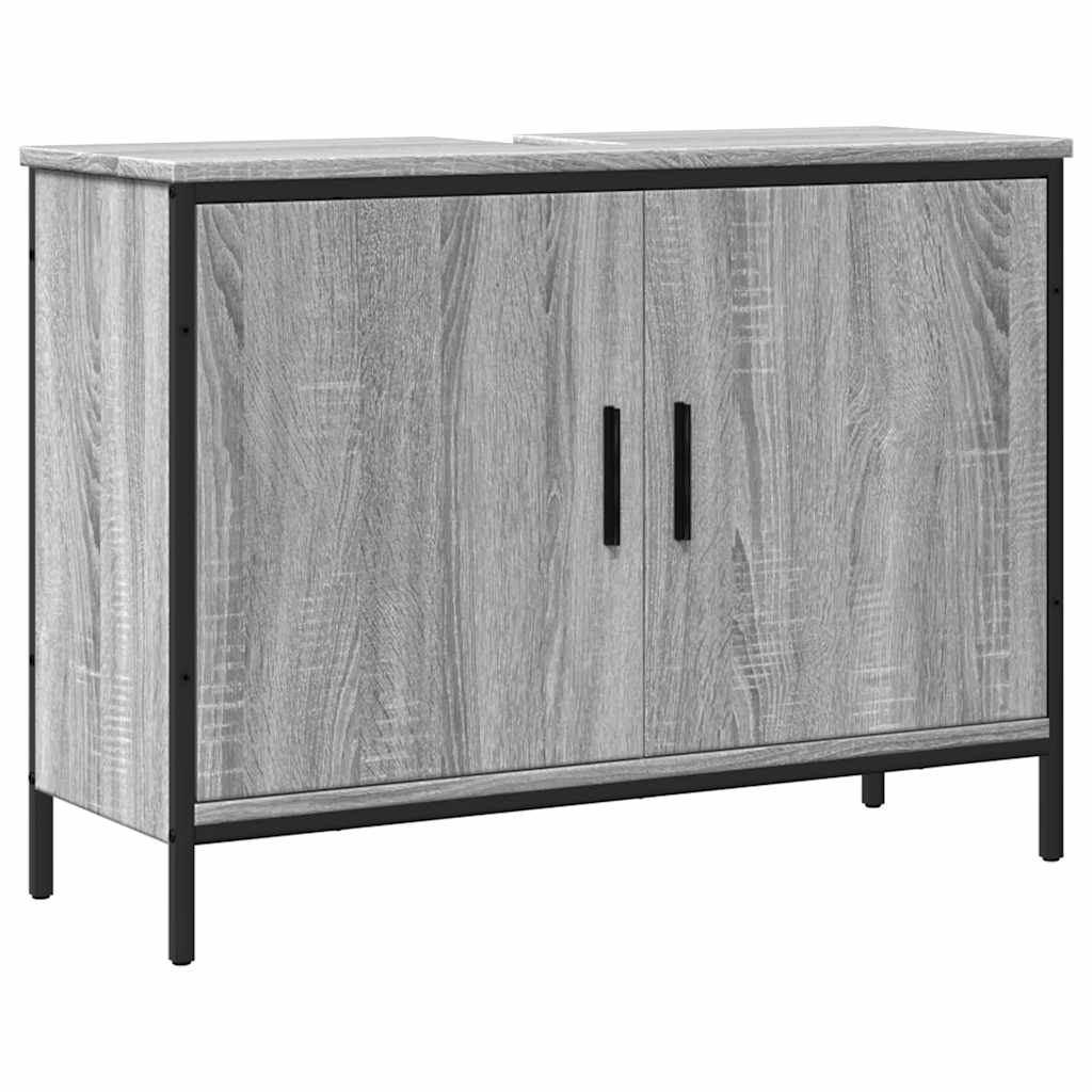 Ντουλάπι Νιπτήρα Μπάνιου Γκρι Sonoma 80x30x60 εκ. Επεξ. Ξύλο