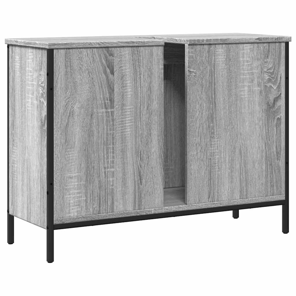 Ντουλάπι Νιπτήρα Μπάνιου Γκρι Sonoma 80x30x60 εκ. Επεξ. Ξύλο