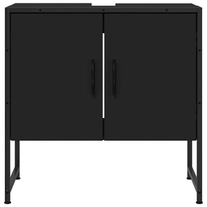 Ντουλάπι Νιπτήρα Μπάνιου Μαύρο 60x33x60 εκ. Επεξεργασμένο Ξύλο