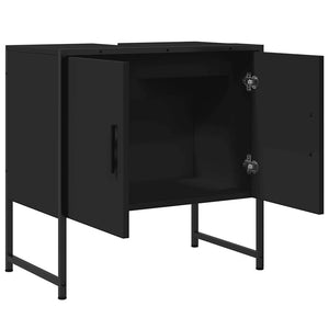 Ντουλάπι Νιπτήρα Μπάνιου Μαύρο 60x33x60 εκ. Επεξεργασμένο Ξύλο