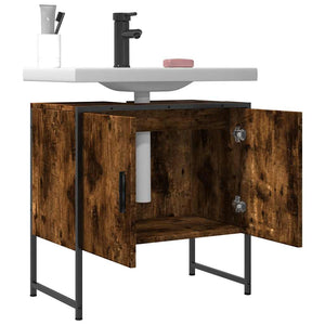 Ντουλάπι Νιπτήρα Μπάνιου Καπνιστή Δρυς 60x33x60 εκ. Επεξ. Ξύλο