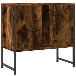 Ντουλάπι Νιπτήρα Μπάνιου Καπνιστή Δρυς 60x33x60 εκ. Επεξ. Ξύλο