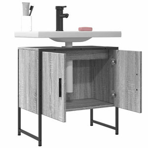Ντουλάπι Νιπτήρα Μπάνιου Γκρι Sonoma 60x33x60 εκ. Επεξ. Ξύλο