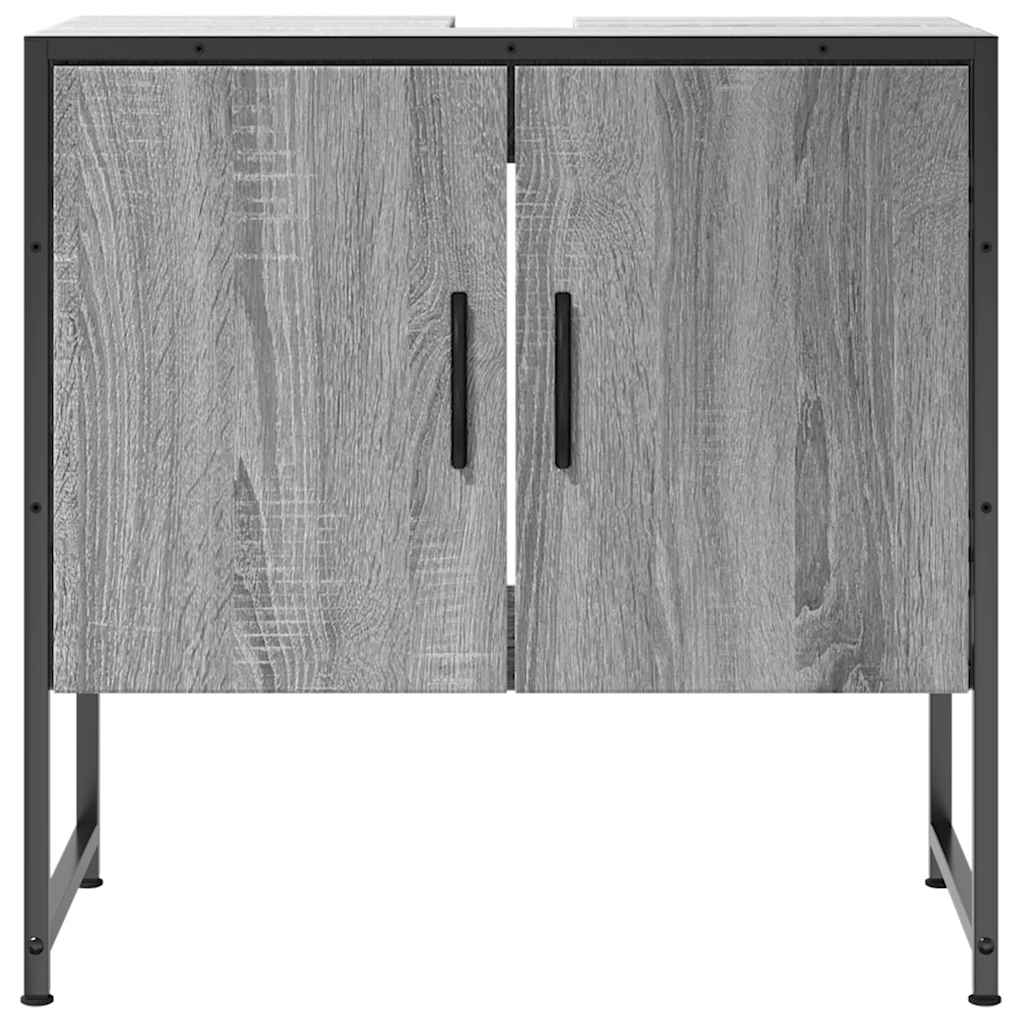 Ντουλάπι Νιπτήρα Μπάνιου Γκρι Sonoma 60x33x60 εκ. Επεξ. Ξύλο
