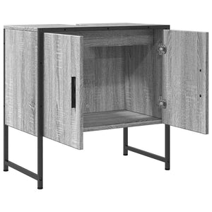 Ντουλάπι Νιπτήρα Μπάνιου Γκρι Sonoma 60x33x60 εκ. Επεξ. Ξύλο