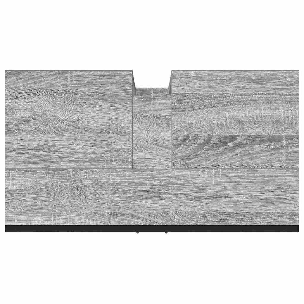 Ντουλάπι Νιπτήρα Μπάνιου Γκρι Sonoma 60x33x60 εκ. Επεξ. Ξύλο