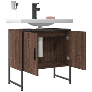 Ντουλάπι Νιπτήρα Μπάνιου Καφέ Δρυς 60x33x60 εκ. Επεξ. Ξύλο - Pakobazaar