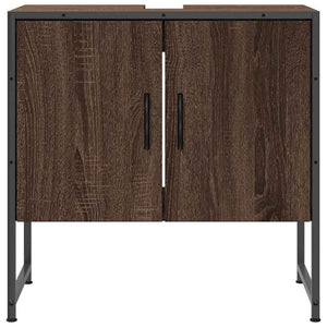 Ντουλάπι Νιπτήρα Μπάνιου Καφέ Δρυς 60x33x60 εκ. Επεξ. Ξύλο - Pakobazaar