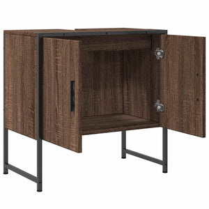 Ντουλάπι Νιπτήρα Μπάνιου Καφέ Δρυς 60x33x60 εκ. Επεξ. Ξύλο - Pakobazaar