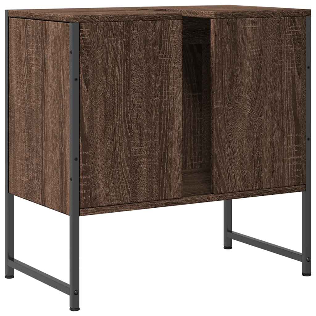 Ντουλάπι Νιπτήρα Μπάνιου Καφέ Δρυς 60x33x60 εκ. Επεξ. Ξύλο - Pakobazaar
