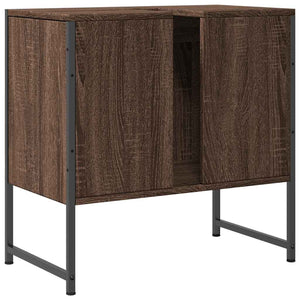 Ντουλάπι Νιπτήρα Μπάνιου Καφέ Δρυς 60x33x60 εκ. Επεξ. Ξύλο - Pakobazaar