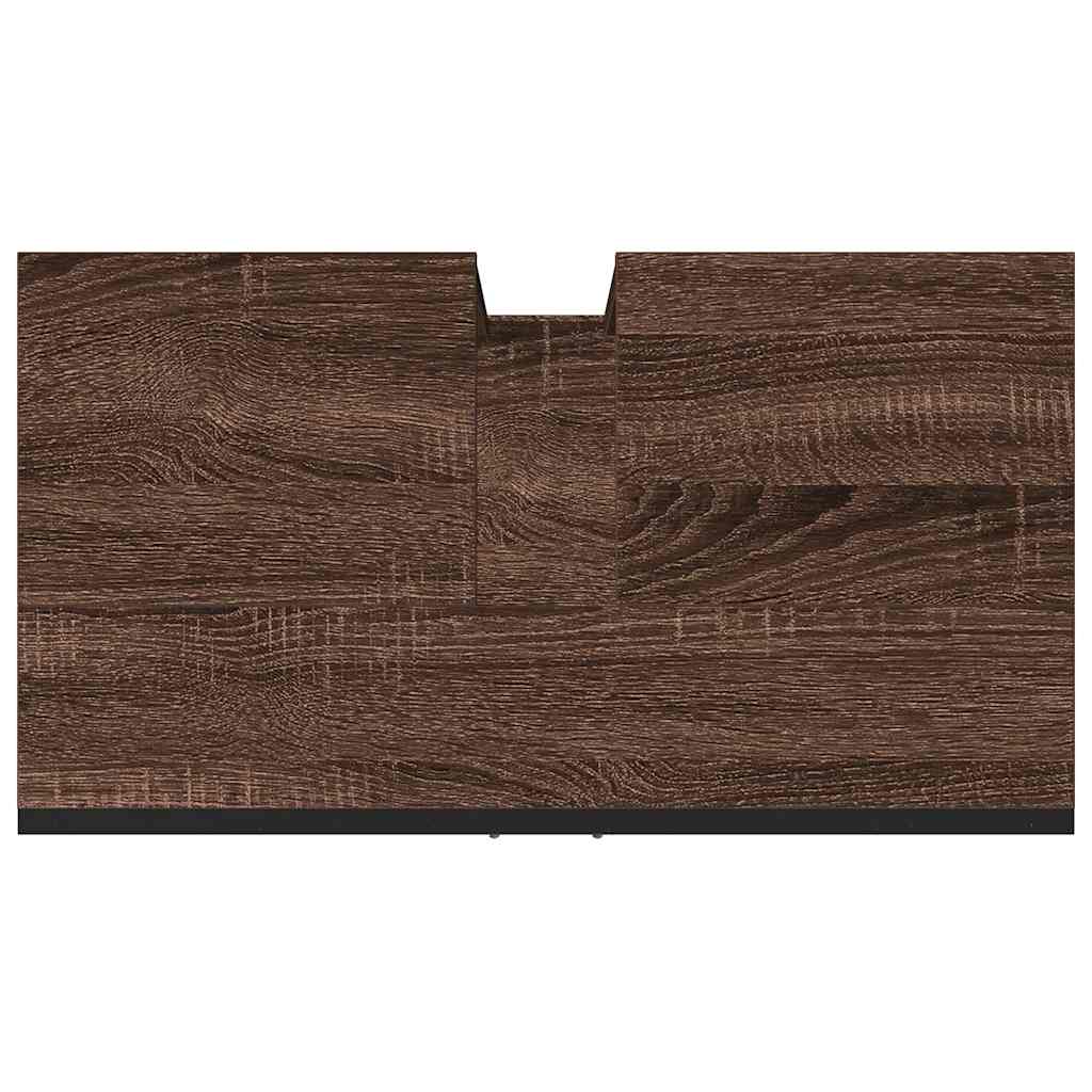 Ντουλάπι Νιπτήρα Μπάνιου Καφέ Δρυς 60x33x60 εκ. Επεξ. Ξύλο - Pakobazaar
