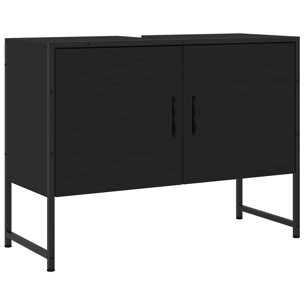 Ντουλάπι Μπάνιου Νιπτήρα Μαύρο 80 x 33 x 60 εκ. Επεξ. Ξύλο - Pakobazaar