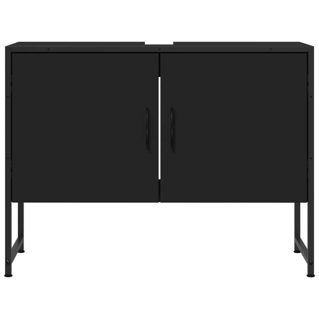 Ντουλάπι Μπάνιου Νιπτήρα Μαύρο 80 x 33 x 60 εκ. Επεξ. Ξύλο - Pakobazaar