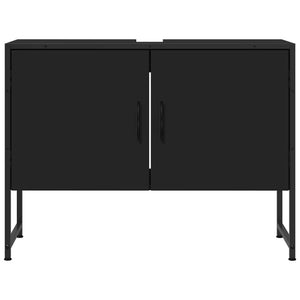 Ντουλάπι Μπάνιου Νιπτήρα Μαύρο 80 x 33 x 60 εκ. Επεξ. Ξύλο - Pakobazaar