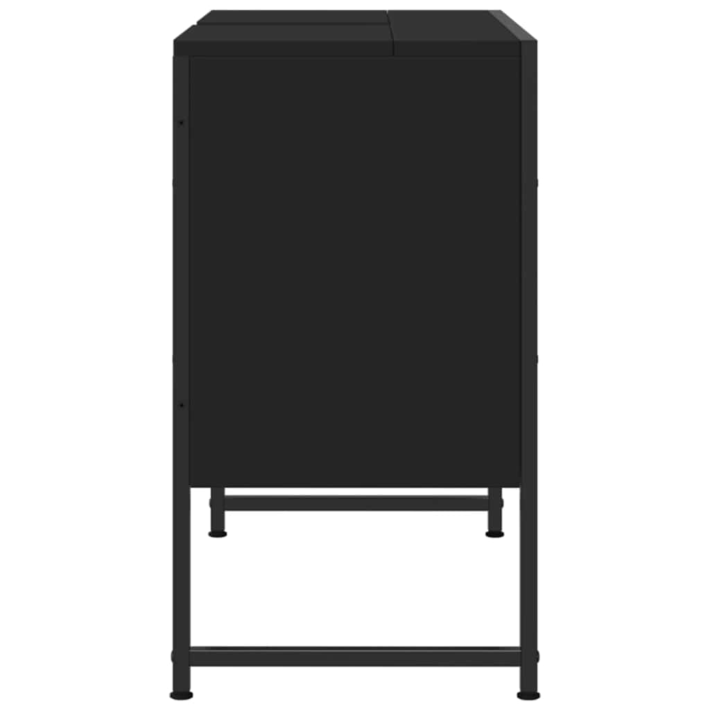 Ντουλάπι Μπάνιου Νιπτήρα Μαύρο 80 x 33 x 60 εκ. Επεξ. Ξύλο - Pakobazaar