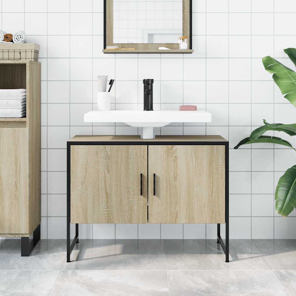 Ντουλάπι Μπάνιου Νιπτήρα Sonoma Δρυς 80 x 33 x 60εκ. Επεξ. Ξύλο