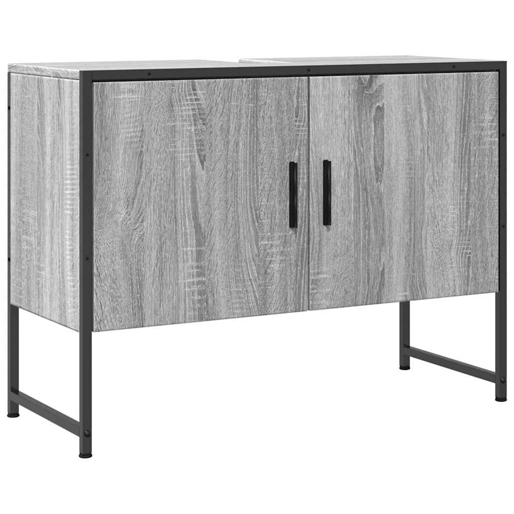 Ντουλάπι Μπάνιου Νιπτήρα Γκρι Sonoma 80 x 33 x 60εκ. Επεξ. Ξύλο - Pakobazaar