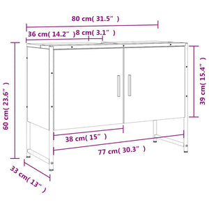 Ντουλάπι Μπάνιου Νιπτήρα Καφέ Δρυς 80 x 33 x 60 εκ. Επεξ. Ξύλο
